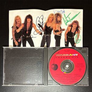 RARE WARRANT CHERRY PIE CD AUTOGRAPHED BY JANI LANE AND 5 MORE BAND MEMBERS